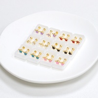 Boucles d'oreilles à visser en acier inoxydable anti-allergie, multicolores, avec zirconias, pour fille ou bébé
