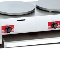 Crêpière Commerciale Professionnelle Fuqi à Gaz, Automatique, Double Plaque, en Acier Inoxydable, Surface Antiadhésive de Haute Qualité
