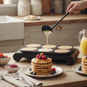 Grill électrique multifonctionnel antiadhésif pour 6 personnes, pour raclette, crêpes et pancakes, idéal pour les fêtes - Product Image 2