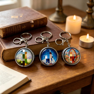 Boîte de rangement pour bijoux en métal, porte-clés avec couvercle en verre, porte-rosaires portable pour organisateurs de bijoux - Product Image 4