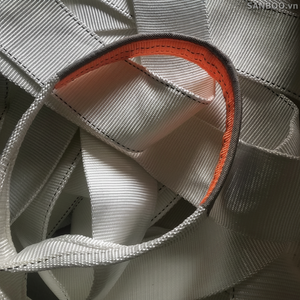 Sangle en sangle plate personnalisable OEM haute performance jaune et blanche, durable, sans fin, pour charges industrielles lourdes, levage lourd, garantie 1 an - Product Image 1