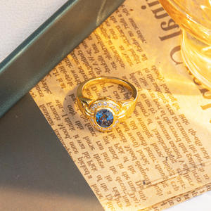 Bague en saphir 1,5 carat plaqué or, pierres précieuses de laboratoire, bijoux de mode, bagues en argent sterling pour filles et hommes - Product Image 4