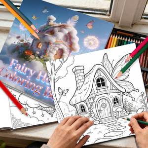 Carnet de <span class=keywords><strong>coloriage</strong></span> personnalisé pour adultes sur le thème de la maison de fée, pour activités d'enfants, reliure durable, mini-carnets de <span class=keywords><strong>coloriage</strong></span>, cadeaux pour fêtes - Product Image 2