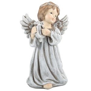 Home Decorative Engel Resin Colored Dark Polyresin Fat <strong>Cherub</strong> Angel <strong>Statue</strong> with Led Decor - Product Image 2