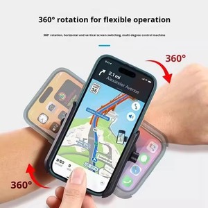 2IN1 360 °   Support de téléphone rotatif pour <span class=keywords><strong>vélo</strong></span>, bracelet de bras pour smartphone, support de poignet pour course, randonnée, cyclisme - Product Image 3