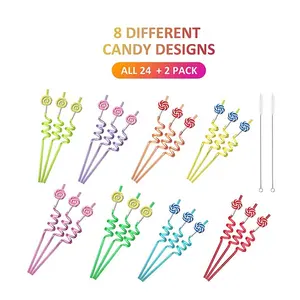 Пластиковые соломенные подарки candyland Lollipop для детей на день рождения