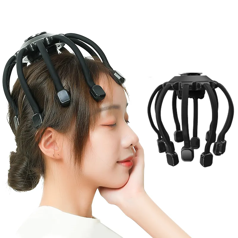 2022 New Smart octopus head massager 4 Modes vibration scalp relax Rechargeable head therapy machine