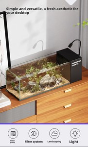 2026年超透明スクエアガラス5Wエコフレンドリーモダン水槽220Vデスクトップ景観リビングルーム金魚南米産魚 - Product Image 5