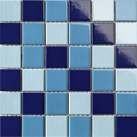 Mosaïque de piscine de haute qualité, design ligne d'eau bleue, pour projets de villas, hôtels et cours, antidérapante