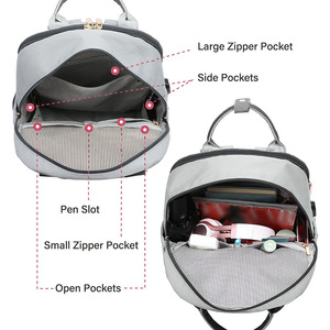 Laptop <b>Backpack</b> <b>Large</b> Capacity With Handle Modern Style Unisex Softback Shoulder Straps Zipper Closure Polyester Lining - Product Image 4