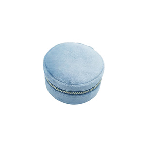 FORTE Fashion Round Velvet Jewelry <b>Box</b> Ring Pendant <b>Earrings</b> <b>Box</b> European Style Zipper Bag Jewelry <b>Box</b> - Product Image 6