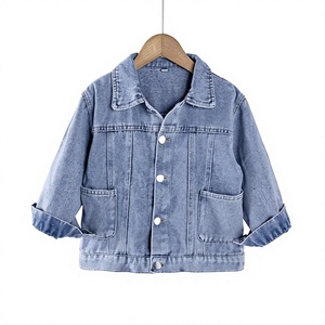 เสื้อแจ็คเก็ตยีนส์สโตนวอชสำหรับผู้ชาย ทรงลำลอง ติดกระดุมด้านหน้า สีพื้น ใส่ได้ในฤดูใบไม้ร่วง มีกระเป๋า แต่งดีเทลด้วยการเย็บตะเข็บ - Product Image 1