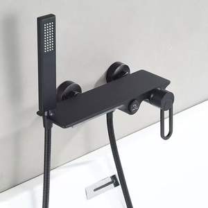 Robinet de douche à main de pluie chromé moderne mitigeur mural pour baignoire robinet de sterne sanitaire en laiton salle de bain d'hôtel - Product Image 3