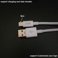 Cable USB a 8 Pines de 2m con Diseño Anti-Nudo Completo, Resistente a la Abrasión, Trenzado de Nailon con Aspecto de Piel de Serpiente para iOS