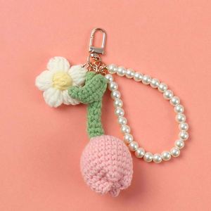Wholesale Handmade Novelty Acrylic Crochet Flower Keychain for Thanksgiving New Year Christmas & Valentine's Day <b>Gifts</b> - Product Image 4