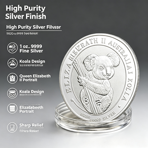 Pièce commémorative en argent fin 9999 Koala d'Australie 2024, <span class=keywords><strong>1</strong></span> oz, plaquée or, pièce de collection - Product Image 3