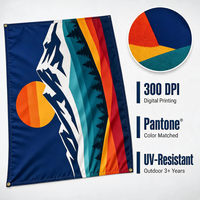 Drapeaux 3x5 pieds en polyester, impression personnalisée recto, logo, œillets en laiton, conception de marque, OEM, vente en gros, MOQ, impression couleur intégrale