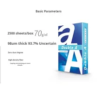 Papier pour imprimante A4 double a (Da Bo Ai) 70 g/m²/80 m² de pâte de bois papier blanc pour copie carton complet 5 paquets