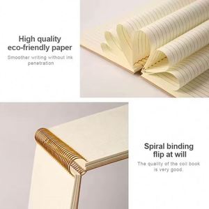 Low Moq Ready Stock White 300 Pages Thick Leather Hardcover for Students CUSTOM <b>Notebook</b> Journal <b>A5</b> <b>Spiral</b> - Product Image 2