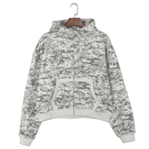 เสื้อฮู้ดดี้ผ้าคอตตอนผสม แขนยาว ซิปหน้า ลายพรางสีอ่อน สำหรับ<span class=keywords><strong>ผู้ชาย</strong></span> ปรับแต่งได้ - Product Image 1