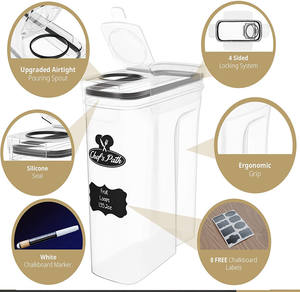 Contenedores Herméticos para Almacenamiento de Alimentos de 4L, 135.2 Oz, para Organización de Cocina y Despensa, Libres de BPA, Dispensadores de Cereales Crujientes, Juego de <span class=keywords><strong>4</strong></span> - Product Image 3