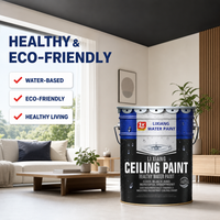 Peinture murale et de plafond intérieure à l'émulsion acrylique noire de haute qualité, revêtement liquide haute couvrance pour application au pinceau ou au pulvérisateur