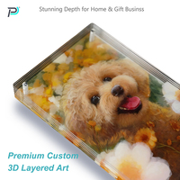 Tableau personnalisé 3D peint à la main moderne en bois imprimé animal acrylique portrait d'animal personnalisé décoration murale oeuvre