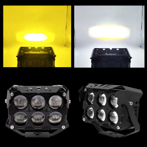 Ventes Flash : Phares LED Moto 6 Lentilles 120W Blanc Jaune IP67 Étanche, Feux de Brouillard de Remplacement pour Motos et Jeeps - Product Image 1