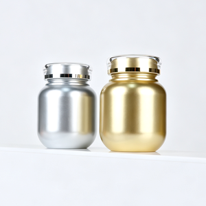 Flacons en plastique or et argent de 100 ml et 120 ml, vides, pour pilules, compléments alimentaires, vitamines, capsules, comprimés et poudres - Product Image 1