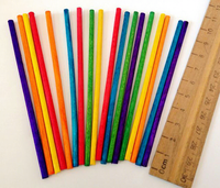 Varillas de Madera de Abedul Multicolor de Alta Calidad Linke, Heilongjiang, Duraderas, para Manualidades, Aprendizaje, Arte y Coleccionismo