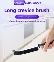 Brosse industrielle à long manche, poils en nylon durs, pour nettoyer les zones difficiles d'accès, les interstices de salle de bain - Nettoyeur d'interstices DIY, garantie 3 ans