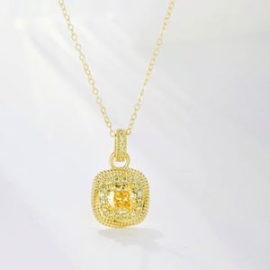 Dylam Simple <b>Link</b> Chain <b>Jewellery</b> Necklaces 18K Gold Rose Gold Plated 8A Cubic Zirconia Solitaire Pendant Necklace for Women - Product Image 5