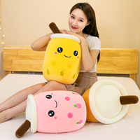 Boba Pluche Melkthee Knuffeldier Fruit Melkthee Kussen Kawaii Boba Speelgoed Boba Pluche met Rietje Schattig Melkthee Kussen Knijp Speelgoed