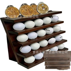 Estante de almacenamiento de béisbol de madera transfronterizo, estante de almacenamiento de medallas de varias capas, estante de exhibición de pelotas de ping-pong, estante para medallas y recuerdos - Product Image 5