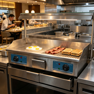 Electric Stainless Steel <b>Griddle</b> Commercial <b>Flat</b> <b>Top</b> Grill 4.4kW 220-240V Countertop Cooking Equipment - Product Image 3