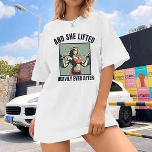 Weetiotio Oversized Gym Tee <b>Shirts</b> <b>for</b> <b>Women</b> <b>Funny</b> Workout Baggy <b>T</b> <b>Shirt</b> with Character Pattern Gift <b>for</b> Workout Enthusiasts - Product Image 4