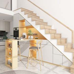 Retro Style Sideboard Wine <b>Cabinet</b> for Home Bar <b>Vintage</b> Inspired Hardware Warm Wood Tone Curved Edges for Nostalgic Dining Space - Product Image 2