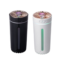 Humidificateur d'air portable en plastique pour voiture, ultrasonique, USB, lumière LED colorée, diffuseur d'huiles essentielles pour voiture, bureau, maison