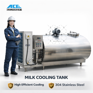 Enfriador de Leche de Acero Inoxidable de Grado Alimenticio para Granjas, Tanque de Enfriamiento de Leche de 200 Litros con Agitador - Product Image 1