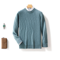 Pull en laine pure à 100 % pour homme, épais, tricoté thermique pour l'hiver, sous-vêtement décontracté à manches longues, fabrication sur mesure OEM