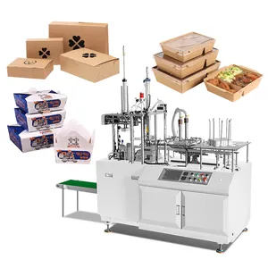 Auto Food Packing Boxes Forming Making Machines Disposable Paper Lunch Card Box Making Machine