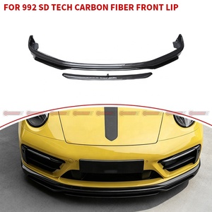 Para Porsche 992 SD Sport Te-chart Style, Labio Delantero de Fibra de Carbono Seca, Divisor de Parachoques de Carbono Preimpregnado Real, Spoiler Delantero Inferior - Product Image 1