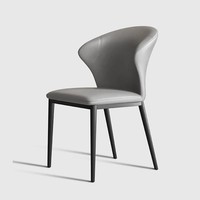 Chaise de salle à manger moderne minimaliste en similicuir avec structure métallique, idéale pour les cafés, les hôtels, les maisons, design contemporain et luxueux