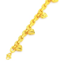 Bracelet Cœur Pêche Plaqué Or 24K Z H Fashion – Chaîne et Maillons Tendance – Bijoux en Laiton en Gros pour Accessoires Féminins