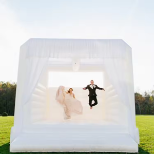 Château gonflable commercial de luxe pour événements et fêtes, idéal pour mariages, avec zone de saut et protection intégrée, couleur <span class=keywords><strong>blanc</strong></span> - Product Image 4