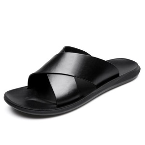 Men Summer Casual <b>Slides</b> Open Toe Pu Upper EVA Outsole Anti <b>Slip</b> Soft Sole Fashion Sandals Solid Pattern Rubber Printed Logo - Product Image 5