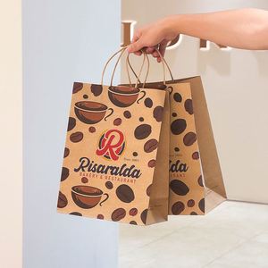 Bolsas de Papel Kraft Marrón Biodegradables y Reciclables con Impresión de Logotipo Personalizado para Comida Rápida, Comida para Llevar y Empaquetado de Cafeterías - Product Image 5