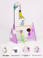Perchoir pour oiseaux Parrot Bird Purple Dream Cloud, modèle de bureau en acrylique arrondi, pour l'entraînement à la défécation, plateforme de perchoir pour pinsons