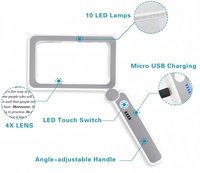 4X LED Magnifying Glass with Adjustable Light Lightweight Handheld Magnifier