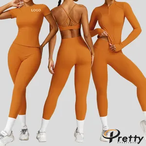 2024 New Fashionable OEM Custom Quick Dry Gym Wear Women Sets Sexy Bra Fitness Yoga Suit Woman Workout Set